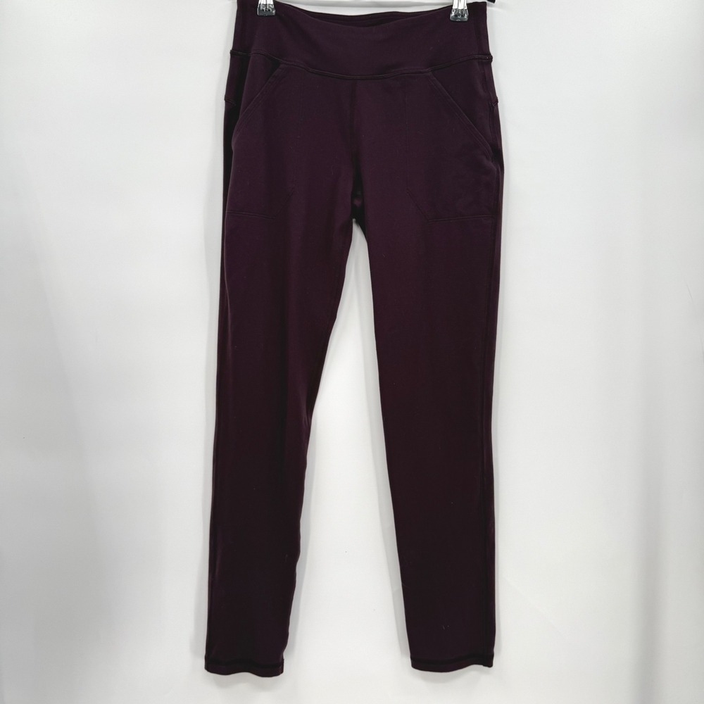 Ivivva 12 Leggings Girls Plum Purple Athletic Pockets Yoga Pants IG5621S